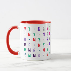 Kleurrijke jongen of meisje aangepaste 16 letters  mok