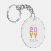 Kleurrijke Jouw naam Custom Afstuderen Gift Sleutelhanger (Voorkant Links)