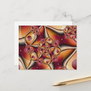 Kleurrijke Joy Abstract Rood Oranje Fantasie Fract Briefkaart