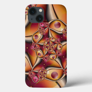 Kleurrijke Joy Abstract Rood Oranje Fantasie Fract iPhone 13 Hoesje