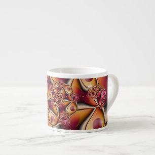 Kleurrijke Joy Abstract Rood Oranje Fantasie Fract Espresso Kop