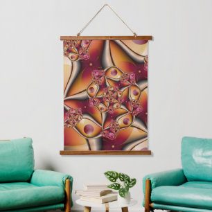 Kleurrijke Joy Abstract Rood Oranje Fantasie Fract Hangend Wandkleed