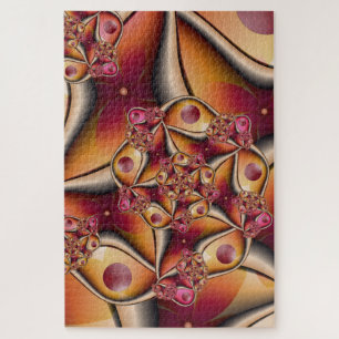 Kleurrijke Joy Abstract Rood Oranje Fantasie Fract Legpuzzel