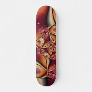 Kleurrijke Joy Abstract Rood Oranje Fantasie Fract Skateboard