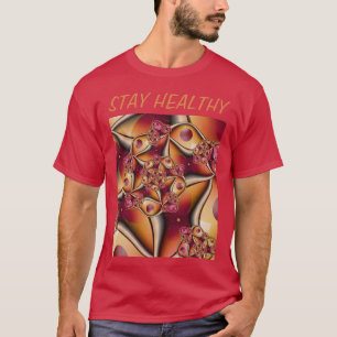 Kleurrijke Joy Abstract Rood Oranje Fantasie Fract T-shirt