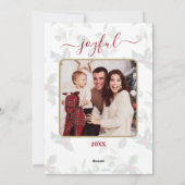 Kleurrijke Joy Script Kerstkaart (Achterkant)