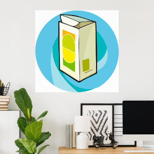 Kleurrijke Juice Carton Modern Minimal Poster