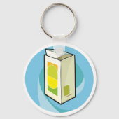 Kleurrijke Juice Carton Modern Minimal Sleutelhanger (Achterkant)