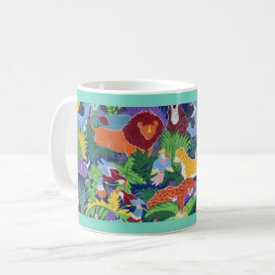 Kleurrijke Jungle Dieren Koffiemok