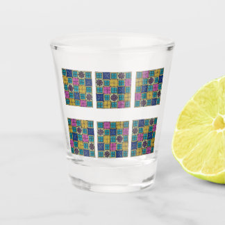 Kleurrijke juweeltoon tegel shotglas shot glas