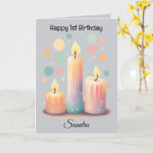 Kleurrijke Kaarsen Verjaardagswens Kaart (Gele Bloem)