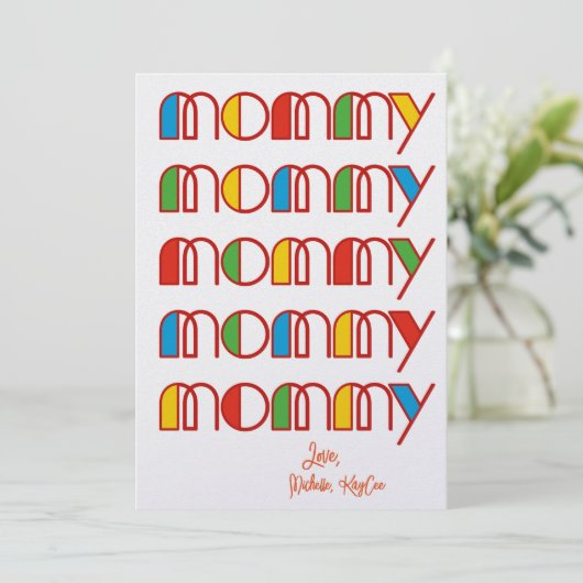 Kleurrijke Kaart van aangepaste Moederdag voor mam (Staand voorkant)