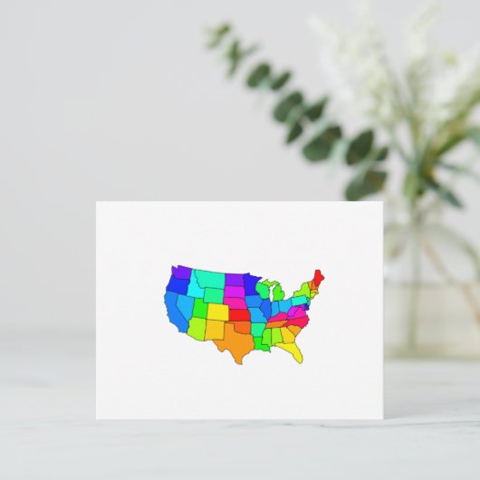 Kleurrijke kaart van de Verenigde Staten van Ameri (Staand voorkant)