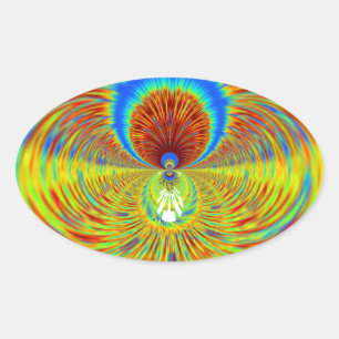 Kleurrijke Kaleidoscope Art Print Ovale Sticker