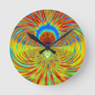 Kleurrijke Kaleidoscope Art Print Ronde Klok