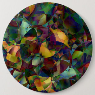Kleurrijke, Kaleidoscopische Abstracte Kunst Ronde Button 6,0 Cm