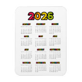 Kleurrijke kalender 2025 magneet (Verticaal)