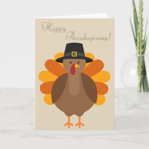 kleurrijke kalkoen   Thanksgiving Kaarten