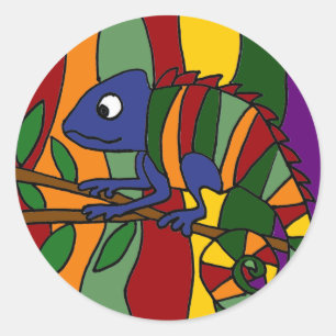 Kleurrijke Kameleon Abstract Ronde Sticker