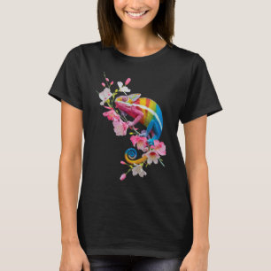 Kleurrijke Kameleon Hagedis Wildflower Reptielen T-shirt