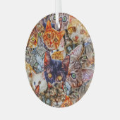 Kleurrijke kat collage glas ornament (Voorkant links)
