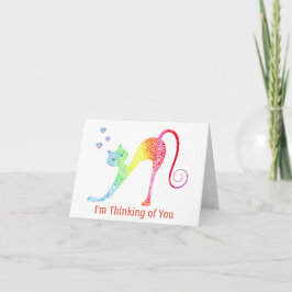 Kleurrijke Kat - Klein, 4 x 5,6-inch gevouwen noti Notitiekaartje