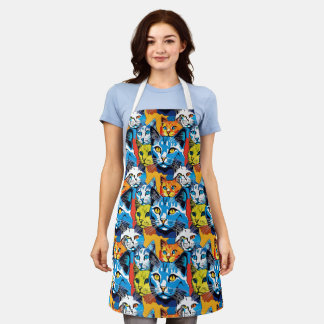 Kleurrijke Kat Pop Art Cat Pattern Schort