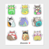 Kleurrijke Kat Sticker Pack (Vel)