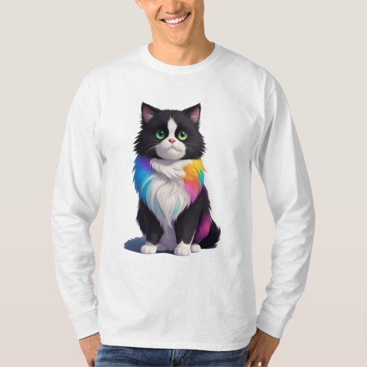 kleurrijke kat t-shirt (Voorkant)