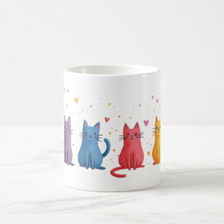 Kleurrijke katten cartoon koffiemok
