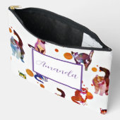 Kleurrijke katten gepersonaliseerd etui (Open)