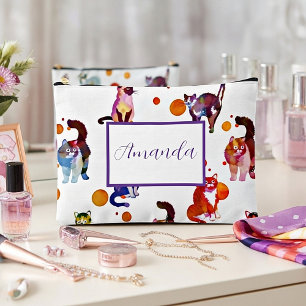 Kleurrijke katten gepersonaliseerd etui