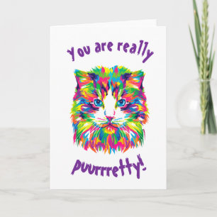 Kleurrijke katten kunst esthetische kat Afbeelding Kaart