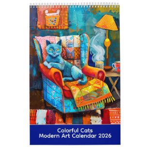 Kleurrijke Katten – Moderne Kunstkalender 2026 Kalender