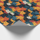 Kleurrijke katten vol slapen cadeaupapier (Hoek)