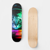 Kleurrijke kattenastronaut skateboard (Voorkant)