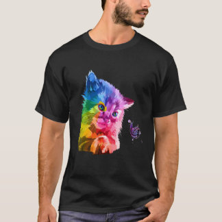 Kleurrijke kattenkop Pop stijl Bright Cat and Butt T-shirt