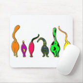 Kleurrijke kattenpeuken muismat (Met muis)