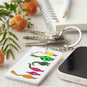 Kleurrijke kattenpeuken sleutelhanger (Voorkant Rechts)