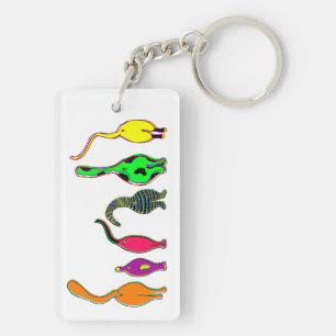 Kleurrijke kattenpeuken sleutelhanger