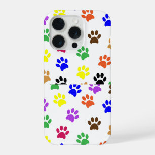 kleurrijke kattenpootjes telefoonhoesje iPhone 15 pro hoesje