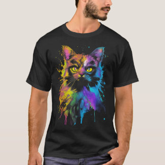 Kleurrijke Kattenportret 1 T-shirt