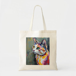 Kleurrijke Kattenportret Tote Bag