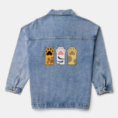 Kleurrijke kattenpoten denim jacket (Achterkant)