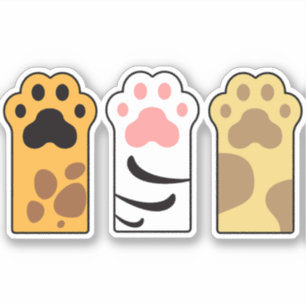 Kleurrijke kattenpoten sticker