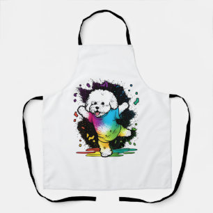 Kleurrijke Kawaii Dancing Bichon Schort