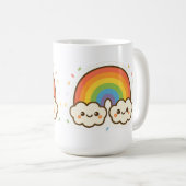 Kleurrijke Kawaii Rainbow Pride Koffiemok (Voorkant rechts)