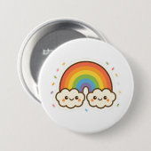 Kleurrijke Kawaii Rainbow Pride Ronde Button 7,6 Cm (Voorkant /achterkant)