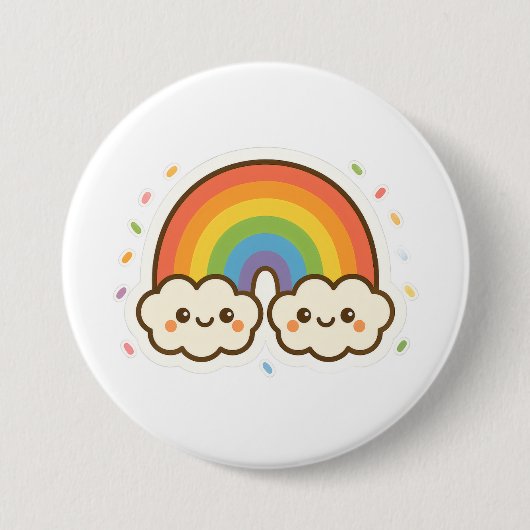 Kleurrijke Kawaii Rainbow Pride Ronde Button 7,6 Cm (Voorkant)