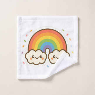 Kleurrijke Kawaii Rainbow Pride Washandje